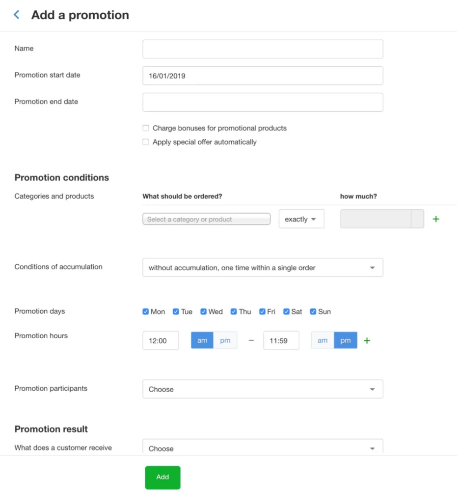 Sooduskampaania loomine ja tingimuste seadistamine kassasüsteemis